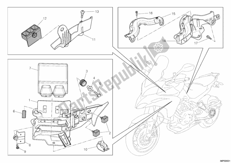All parts for the Engine Control Unit of the Ducati Multistrada 1200 ABS USA 2011